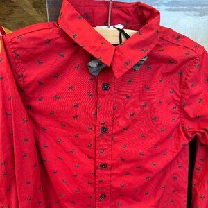 Deux par Deux Reindeer shirt & tie